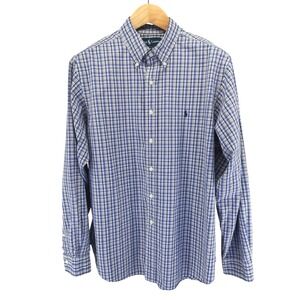 Ralph Lauren Mens Classic Fit Plaid Button Down Shirt Blue White Yellow XL 17